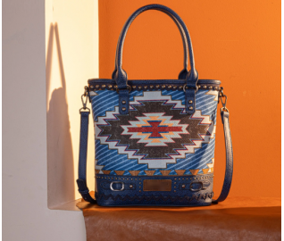 Aztec Concealed Carry Crossbody - Sky Blue