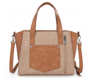 TB Stitch Two Tone Tote - Tan