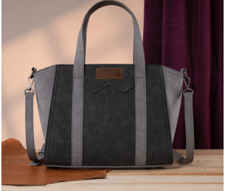 TB Stitch Two Tone Tote - Black