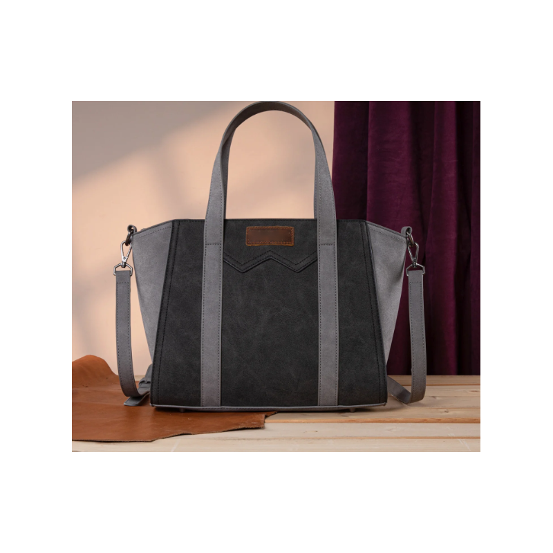 TB Stitch Two Tone Tote - Black