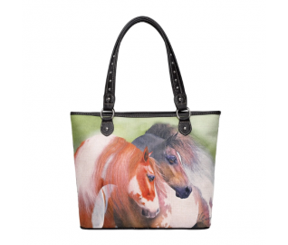 TB Horse Painting Tote - Brown