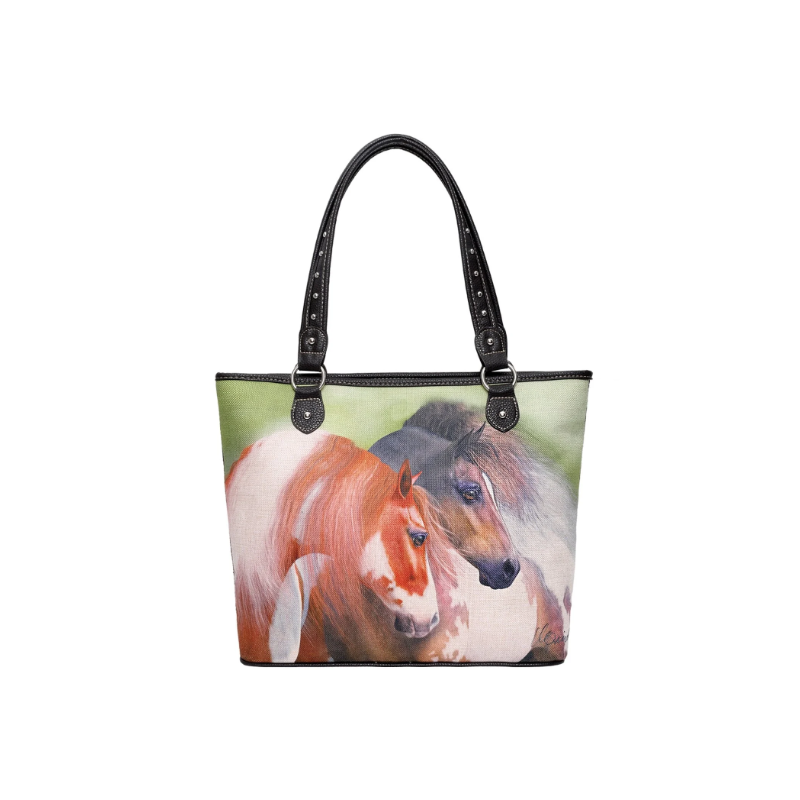TB Horse Painting Tote - Brown