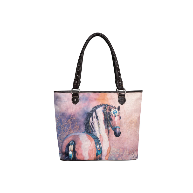 TB Horse Painting Tote - Blue