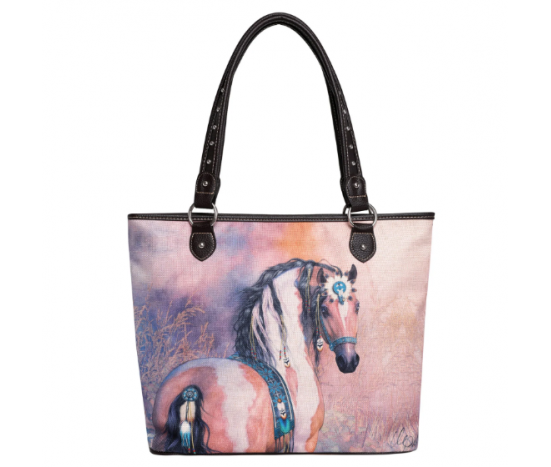 TB Horse Painting Tote - Blue