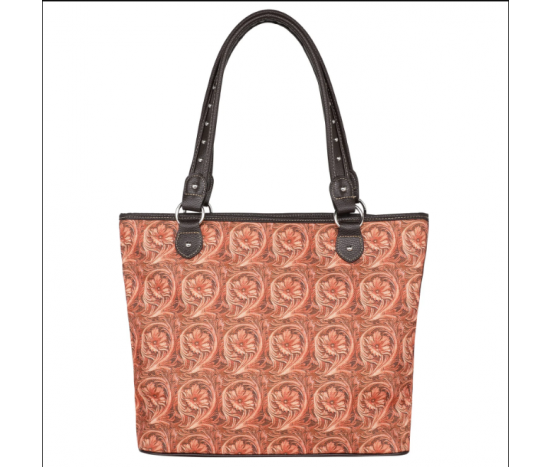 TB Floral Print Canvas Tote Bag
