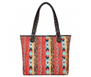 TB Aztec Print Canvas Tote Bag