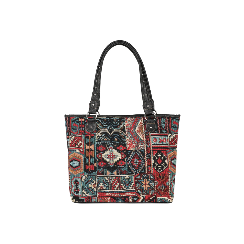 TB Ethnic Pattern Mix Print Canvas Tote Bag