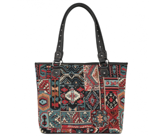 TB Ethnic Pattern Mix Print Canvas Tote Bag