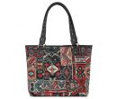 TB Ethnic Pattern Mix Print Canvas Tote Bag