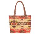 Yellow Aztec Mix Print Canvas Tote Bag