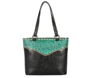 TW Collection Tooled Carry On Tote Teal