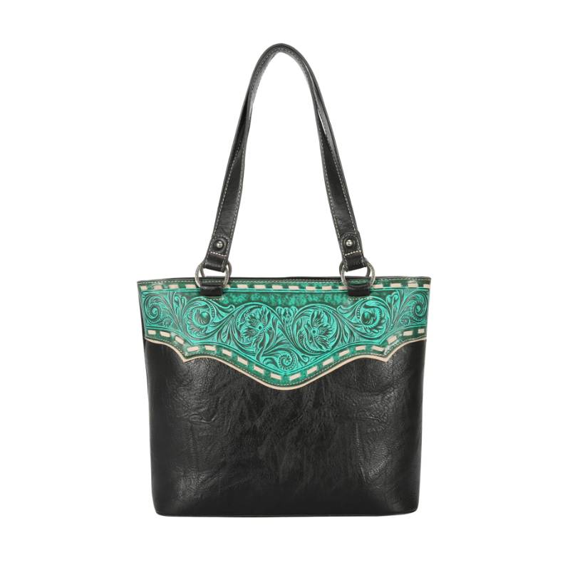 TW Collection Tooled Carry On Tote Teal