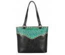 TW Collection Tooled Carry On Tote Teal