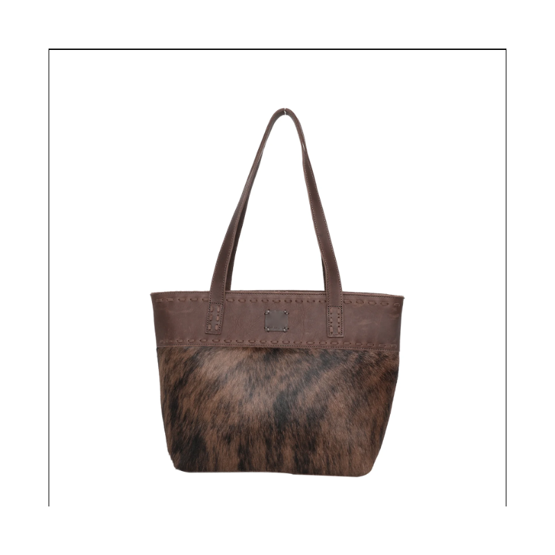 TB Real Leather Safety Large Travel Tote - Coffee