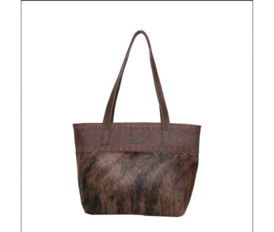 TB Real Leather Safety Large Travel Tote - Coffee