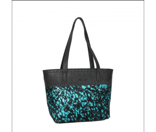 TB Real Leather Safety Large Travel Tote - Turqoise