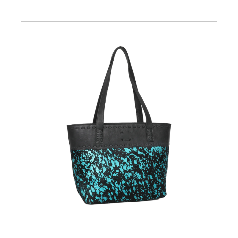 TB Real Leather Safety Large Travel Tote - Turqoise