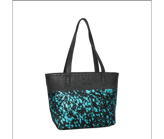 TB Real Leather Safety Large Travel Tote - Turqoise