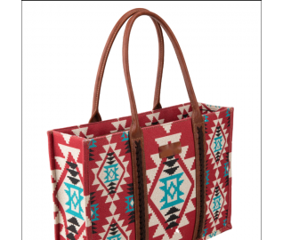 Trimeliebuy Southwestern Print Dual Lined Carry On/Tote - Red