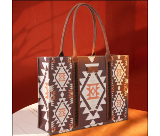 Trimeliebuy Southwestern Print Dual Lined Carry On/Tote - Coffee