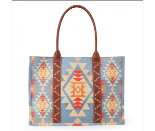 Trimeliebuy Southwestern Print Dual Lined Carry On/Tote - Light Blue