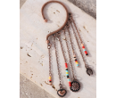 TB's Rustic Beaded Long Dangle Chain Beaded Ear Cuff - Brown