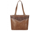 TW Collection Tooled Carry On Tote Warm Brown