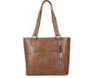TW Collection Tooled Carry On Tote Warm Brown