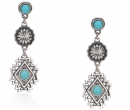 TB's symbolic Artificial Stone Aztec Dangling Earring - Turqoise
