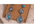 TB's symbolic Artificial Stone Aztec Dangling Earring - Turqoise