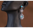 TB's symbolic Artificial Stone Aztec Dangling Earring - Turqoise