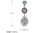 TB's symbolic Artificial Stone Aztec Dangling Earring - Turqoise