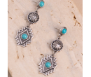 TB's symbolic Artificial Stone Aztec Dangling Earring - Turqoise