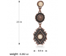 TB's symbolic Artificial Stone Aztec Dangling Earring - White