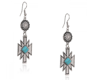 Turquoise Stone Aztec Dangling Earring