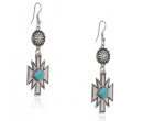 Turquoise Stone Aztec Dangling Earring