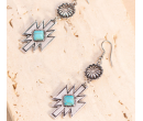 Turquoise Stone Aztec Dangling Earring