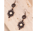 Turquoise Stone Aztec Dangling Earring - White