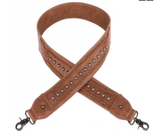 TB Western Guitar Style Croc Print Crossbody Strap - Brown