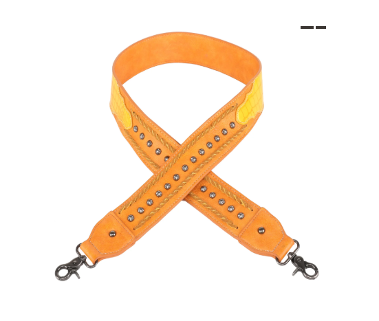 TB Western Guitar Style Croc Print Crossbody Strap - Yellow
