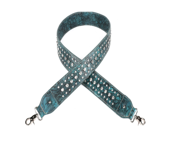 TB's Western Bling Bling Guitar Style Crossbody Strap - Dark Green