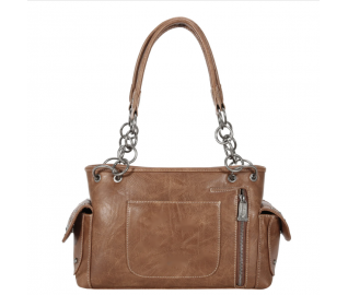 TW Collection Patterned Collection Concealed Carry Satchel Light Brown