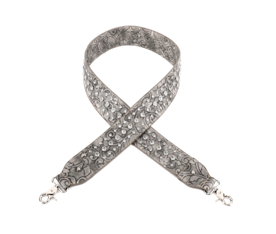 TB's Western Bling Bling Guitar Style Crossbody Strap - Light Grey