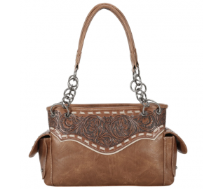 TW Collection Patterned Collection Concealed Carry Satchel Light Brown