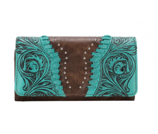TW Collection Patterned Collection Wallet Turquoise
