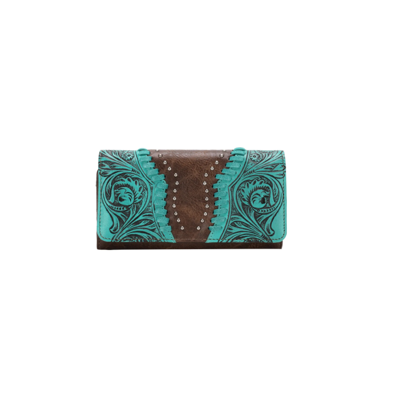 TW Collection Patterned Collection Wallet Turquoise