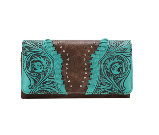 TW Collection Patterned Collection Wallet Turquoise