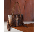TW Collection Hair On Cowhide Concealed Carry Tote Khaki