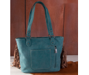 TW Collection Hair On Cowhide Concealed Carry Tote Turquoise