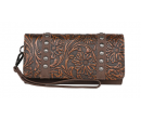 TW Collection Floral Tooled Collection Wallet Bronze